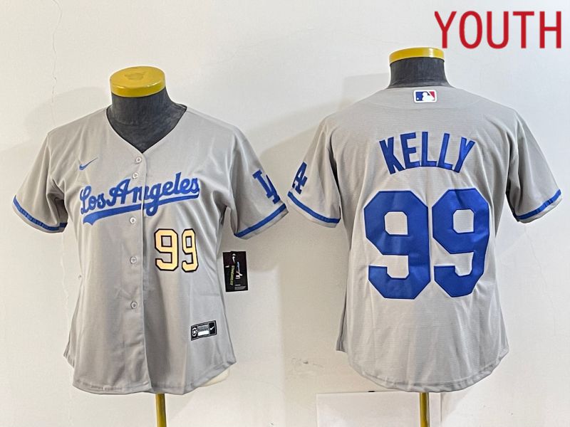 Youth Los Angeles Dodgers 99 Kelly Grey 2024 Nike Game MLB Jersey style 7